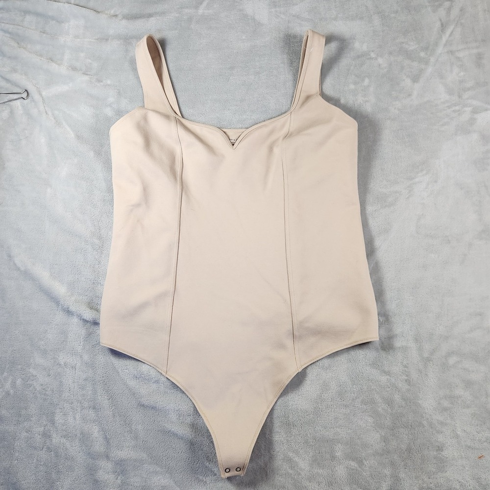Abercrombie & Fitch Soft A&F Seamless Scoop Neck Tank Bodysuit‎ Nude Thong XXL